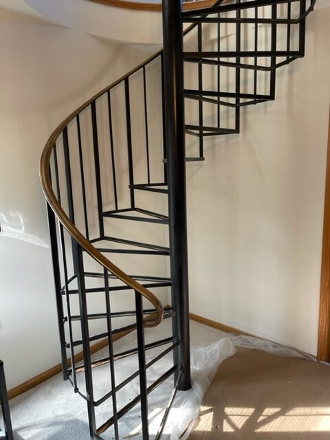 Our client: “We have a stairway we would like new carpet”
<br/>Our installer: “Challenge accepted” 