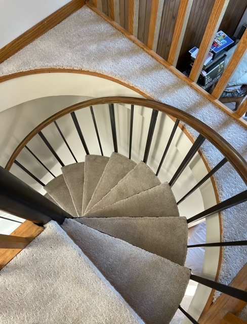 Our client: “We have a stairway we would like new carpet”
<br/>Our installer: “Challenge accepted” 
