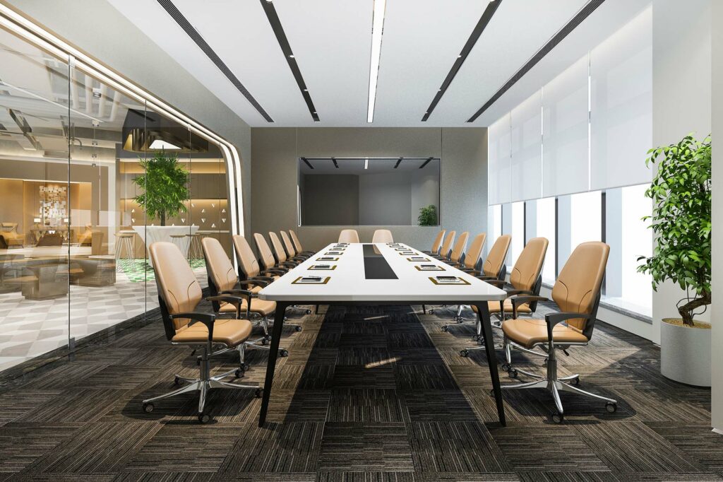 Karastan Wool Carpet in a large luxury office by Degraaf Interiors in Grand Rapids, MI and Hudsonville, Mi