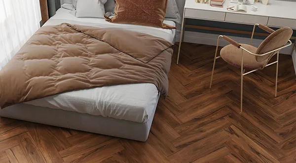 Laminate-Bedroom Chevron Patterned Laminate in Bedroom